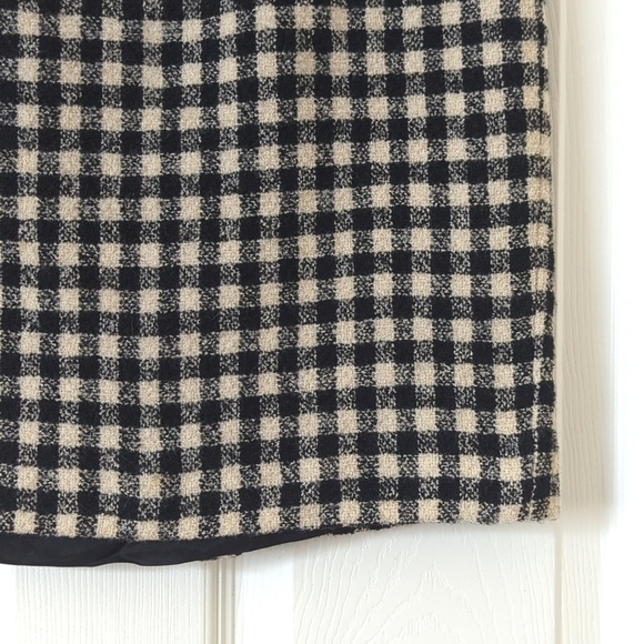 Rena Rowan 90's Vintage Gingham Woven Wool Blend High Waisted A-Line Mini Skirt - Picture 4 of 9